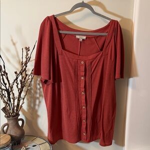 Avia Women's Rust Button-Down Blouse